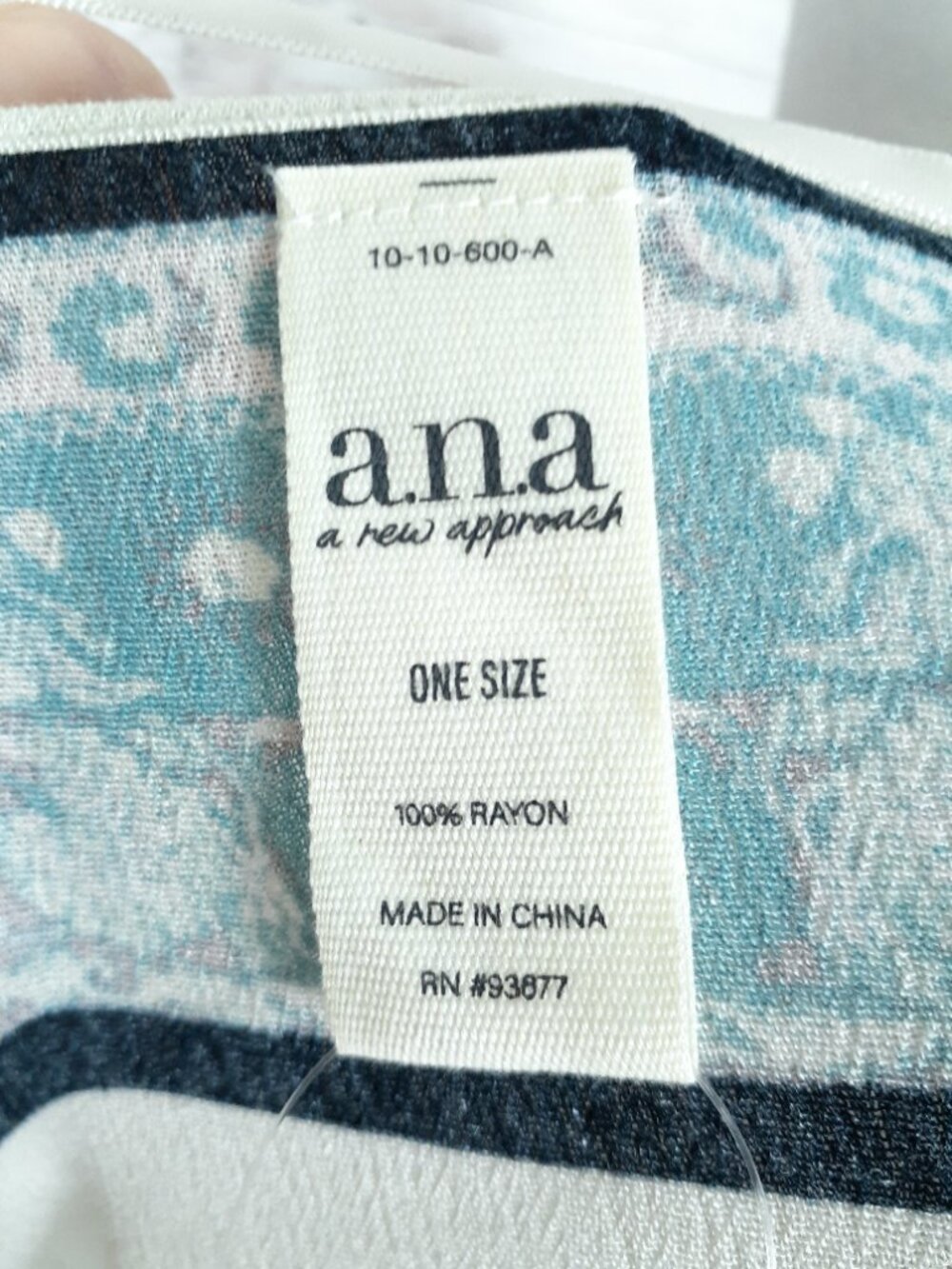 Ana Womens Open Front Kimono One Size Pale Pink Wildflower Blue Trim Beach 955A - Picture 6 of 7
